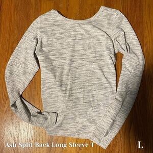 Ash Split Back Long Sleeve T Large Zyia